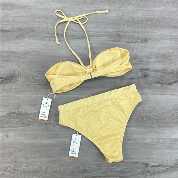 ☀️BILLABONG☀️ SUNDIPPED BANEDEAU SUNDIPPED RISE BIKINI SET - Picture 12 of 15